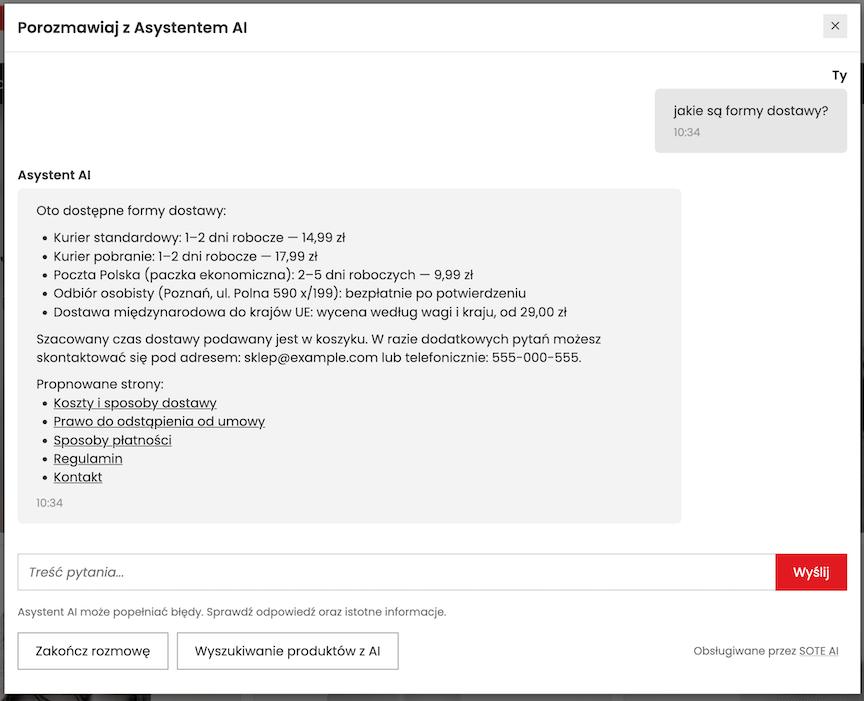 Czat z asystentem AI