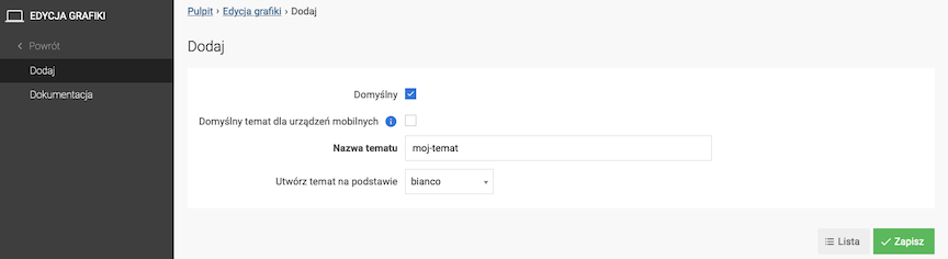 Ddoawanie własnego tematu graficznego
