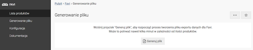 Generowanie pliku XML Favi