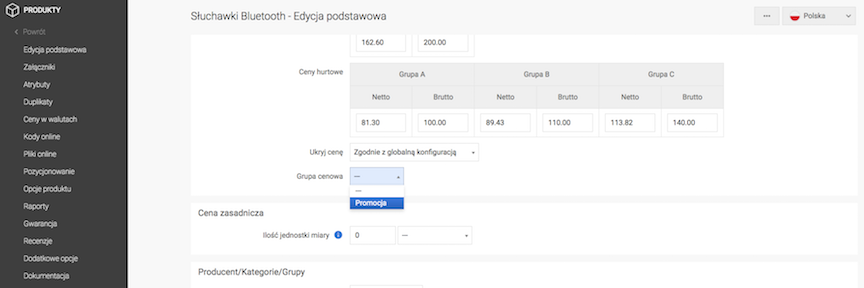 Assigning a single product to a price group