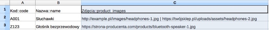 Example of a URL address leading to a product photo in a .csv file