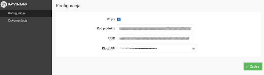 Konfiguracja płatności Inbank