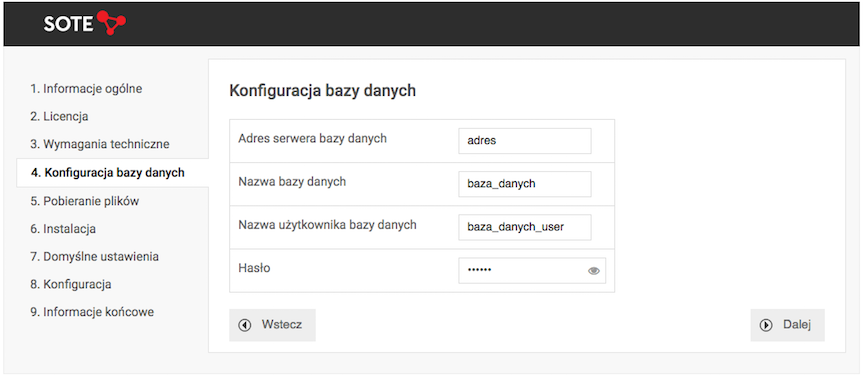 Configuring a database connection