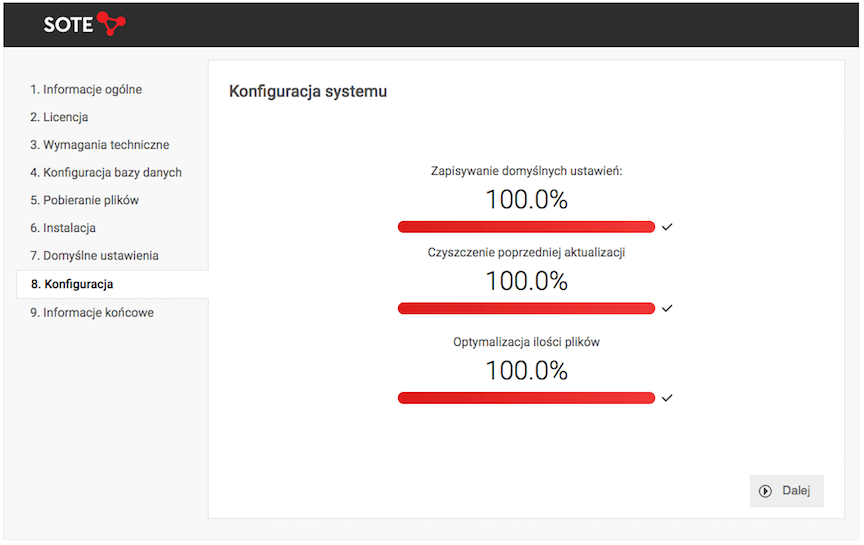 Completion of saving store configuration