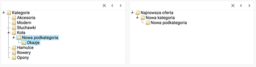 Layout of categories after moving categories with nesting