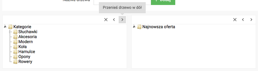 Zmiana kolejności drzewa kategorii