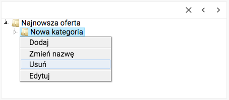 Usuwanie kateogrii z drzewa