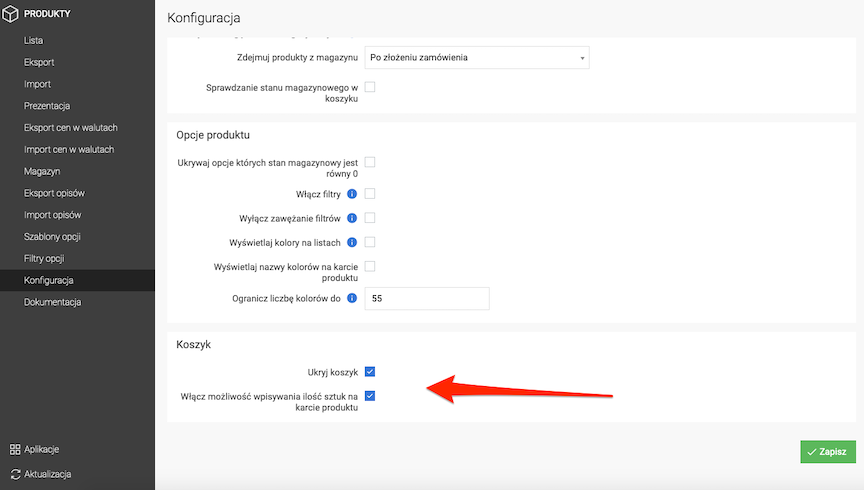 Product Configuration - Cart Section