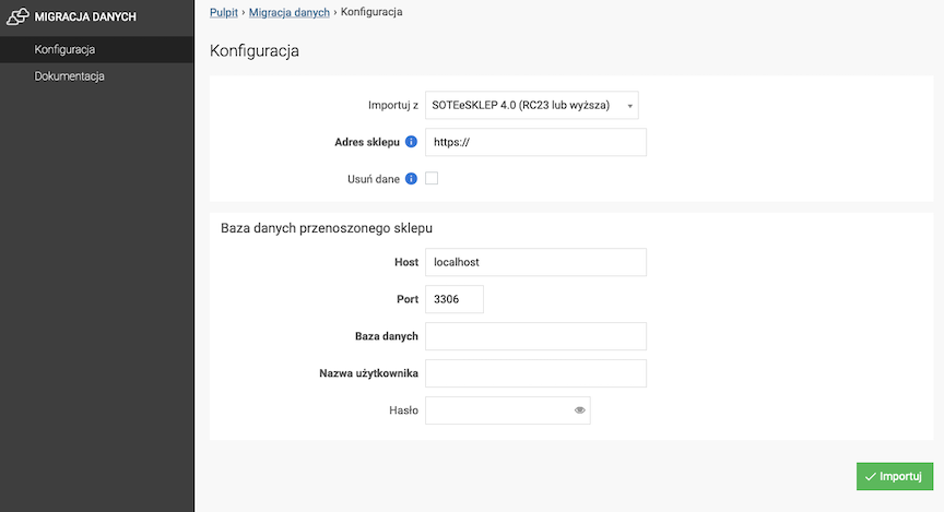 Data Migration Configuration