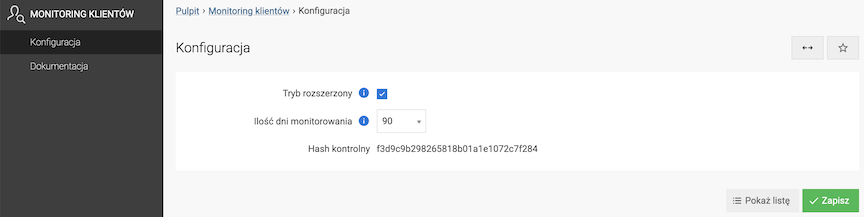 Konfiguracja modułu Monitoring klientów