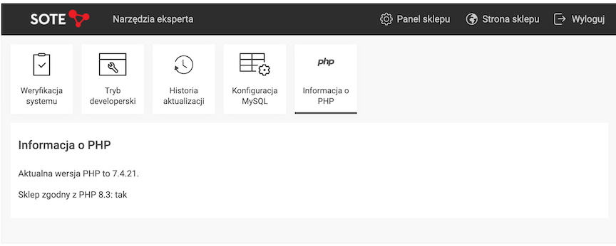 Sklep zgodny z PHP 8.x