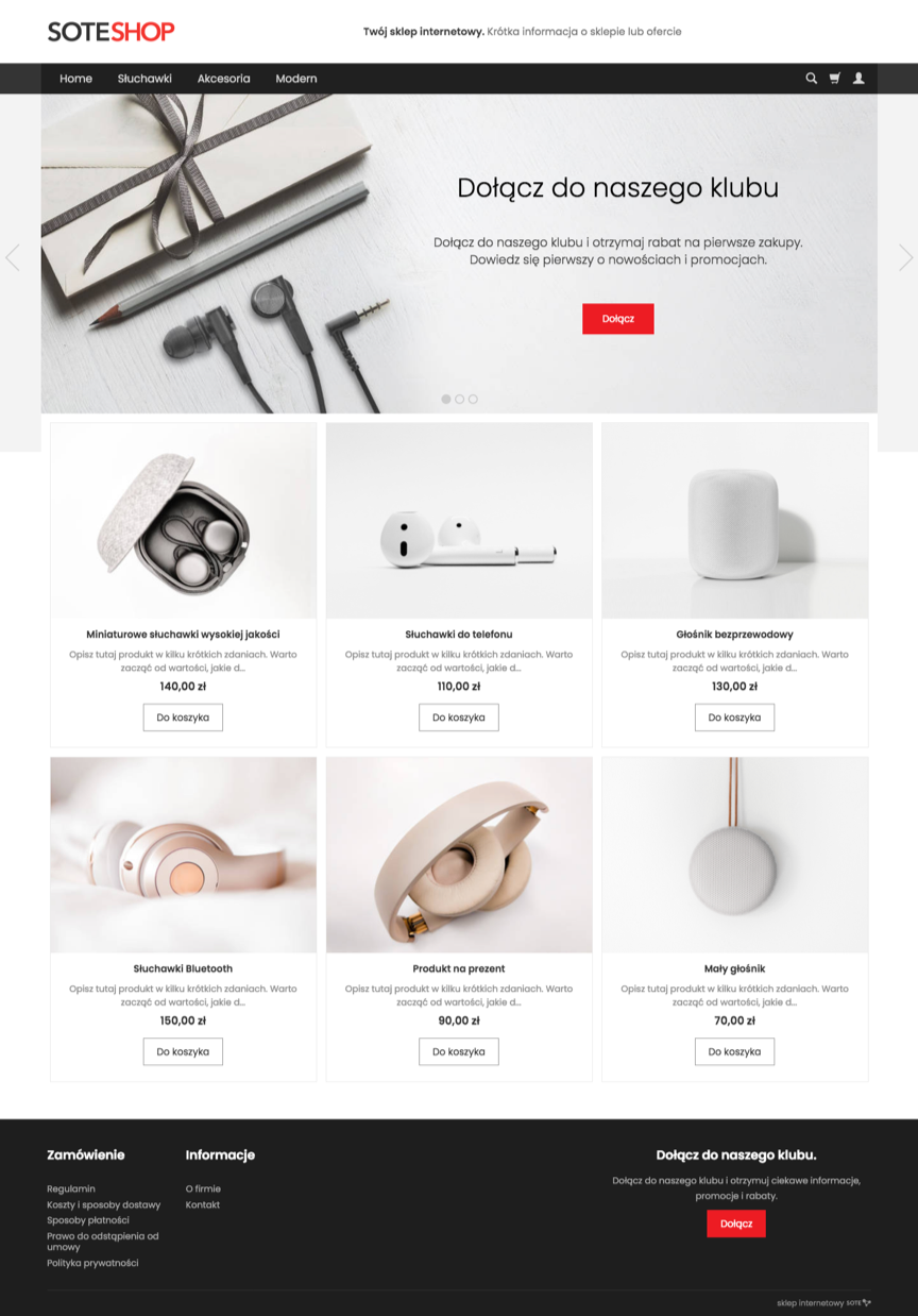 Store home page