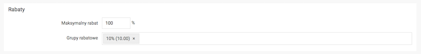 Ustawienia rabatów i grup rabatowych w edycji produktu