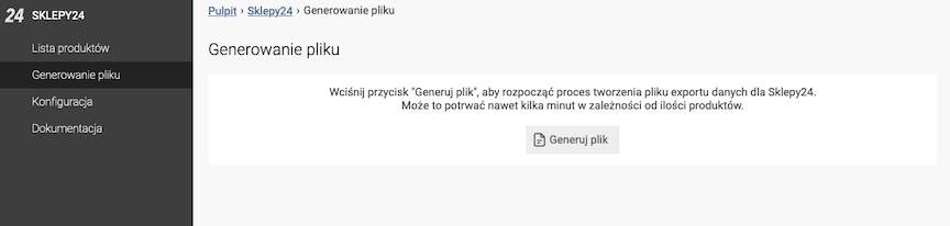 Generowanie pliku xml dla Sklepy24