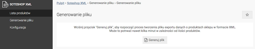 Generowanie pliku XML