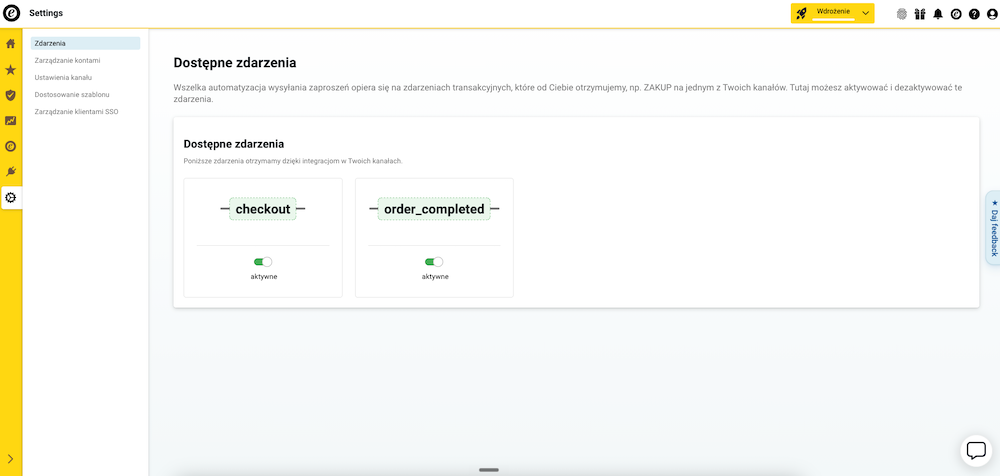 Ustawienia Checkout Trustbadge - ekran 1