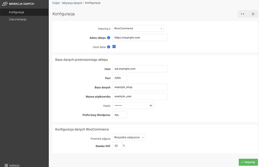Migration settings from WooCommerce