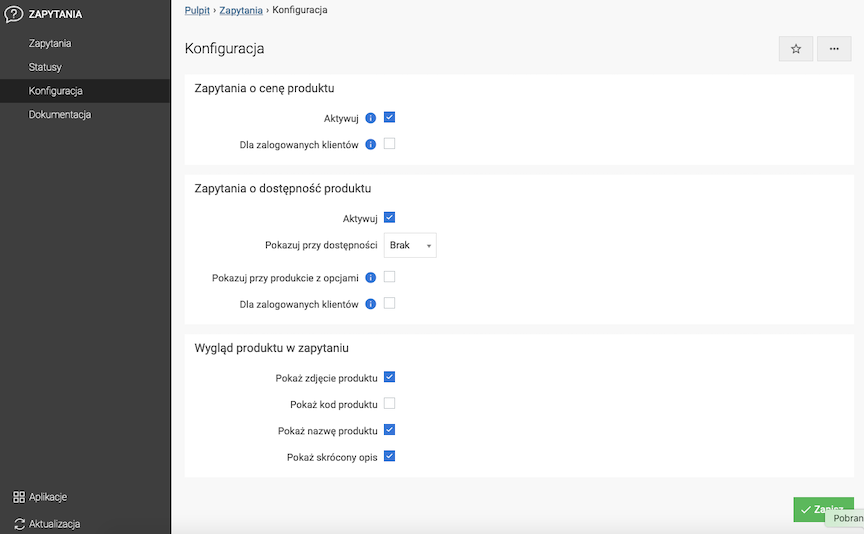 Query configuration