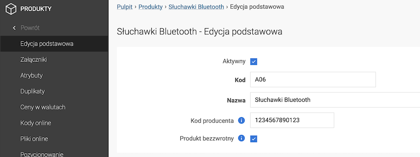 Wykluczanie produkty z procedury zwrotu