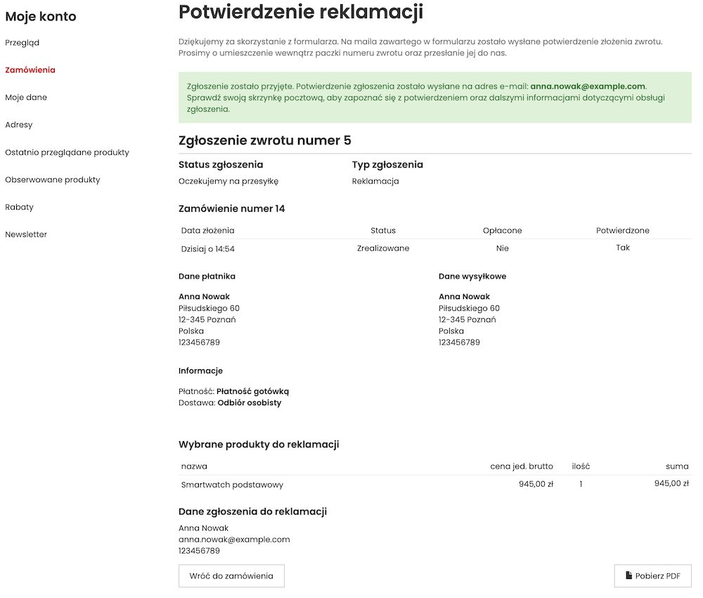 Podsumowanie odstąpienia od umowy