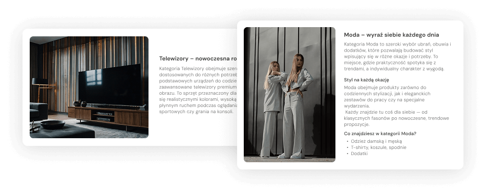 Opis kategorii i producenta z AI