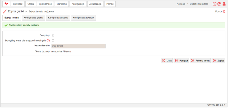 Nowy temat graficzny po zapisaniu