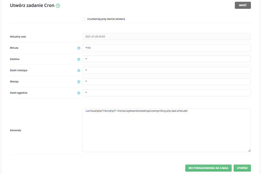 Konfiguracja cron na hostingu Sote