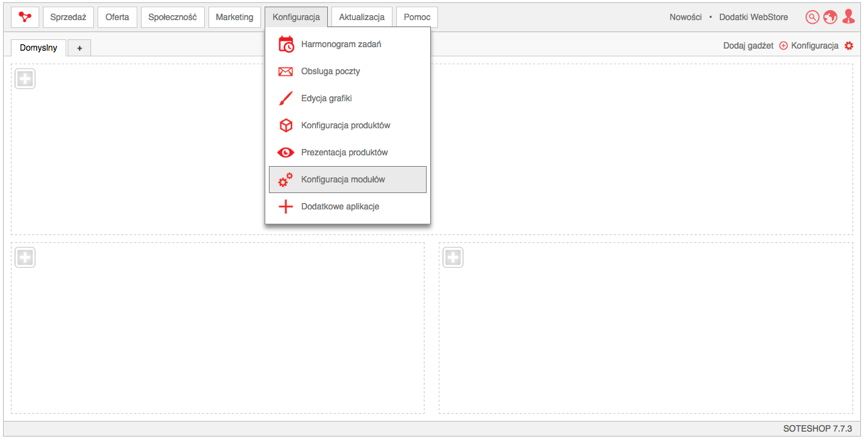 Konfiguracja modułów w panelu sklepu
