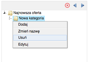 Usuwanie kateogrii z drzewa