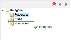 Zmienianie kolejności kategorii w drzewie