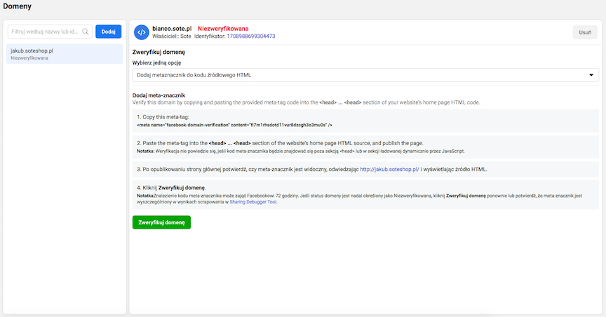 Weryfikacja domeny