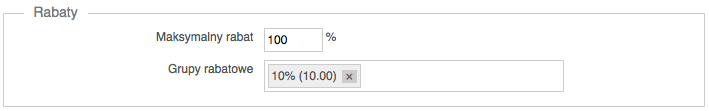 Ustawienia rabatów i grup rabatowych w edycji produktu