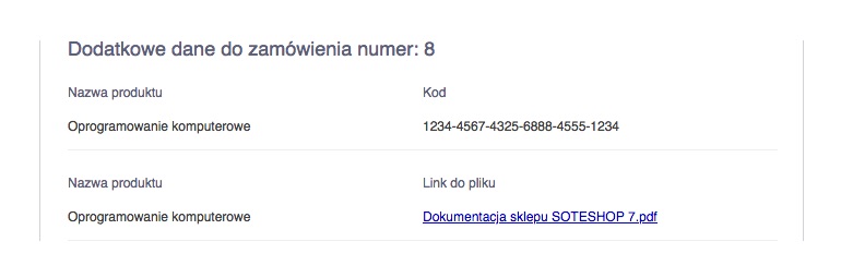 e-mail z treściami cyfrowymi produktu w skrzynce pocztowej klienta
