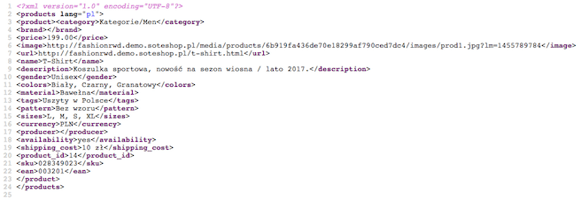 Próbka pliku xml z ofertą Allani ze sklepu internetowego