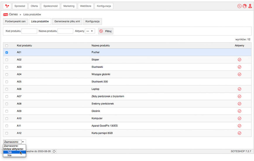 Ceneo w sklepie internetowym aktywacja produktów
