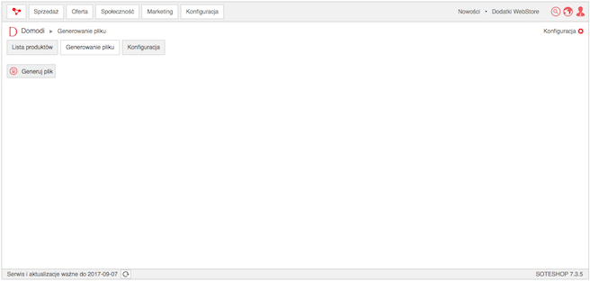 Wygeneruj ofertę sklepu internetowego do Domodi