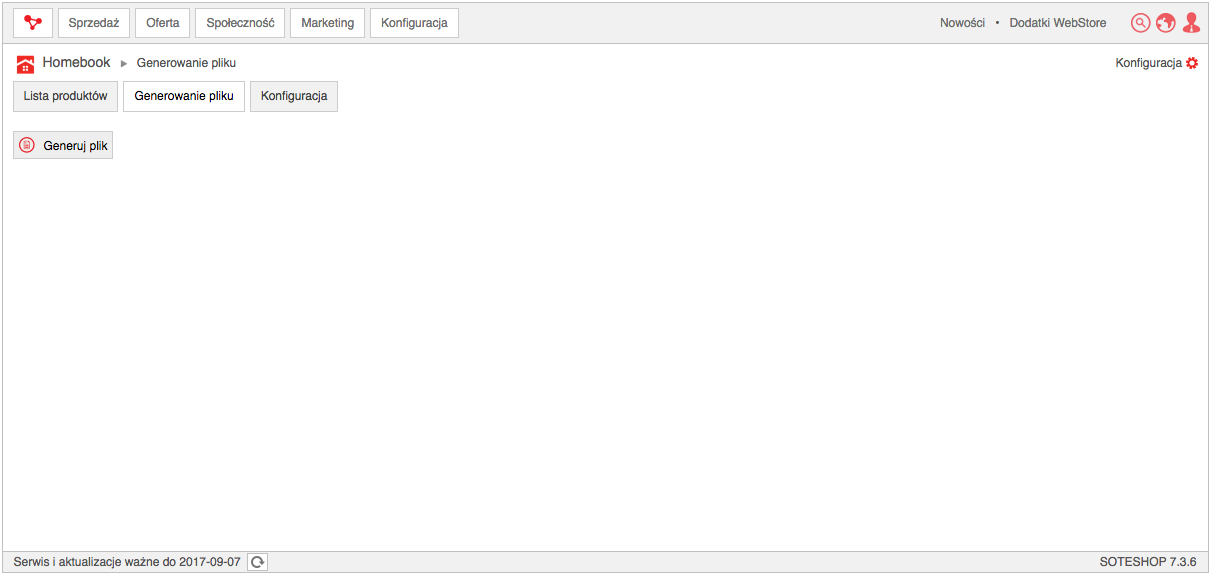 Wygeneruj ofertę sklepu internetowego do Homebook