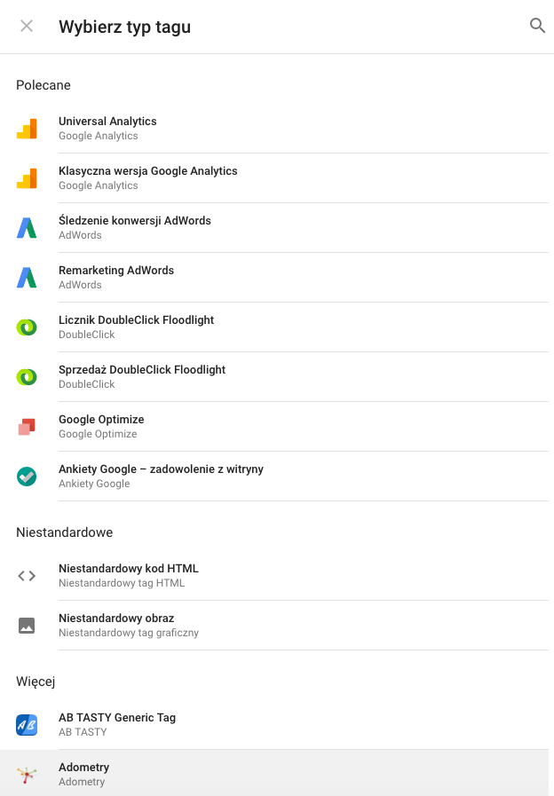 Wybierz typ tagu dla swojego sklepu internetowego